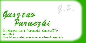 gusztav puruczki business card